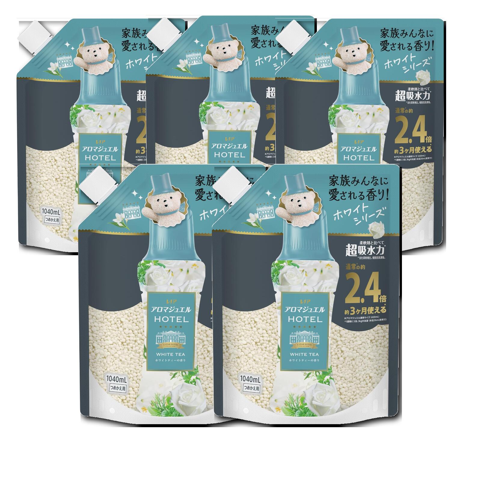 Rakuten - レノア アロマジュエル ホワイトティー 1040mL 詰め替え 特大 5個セット P&G レノアハピネス 香り付け専用ビーズ 香りビーズ WHITE TEA 大容量 まとめ買い 送料無料