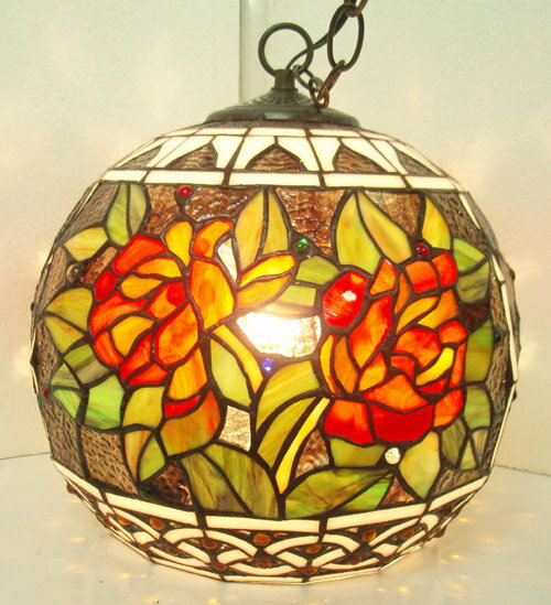 Rakuten - ペンダント★ステンドグラスランプ★薔薇★