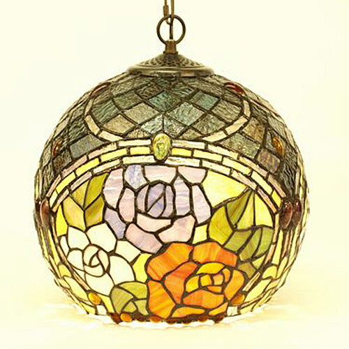 Rakuten - ペンダント★ステンドグラスランプ★薔薇