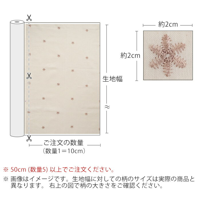 生地 布 入園入学 北欧風 ワイド幅コットン/刺繍生地/幅153cm ≪ スノーデイジー ≫ ...