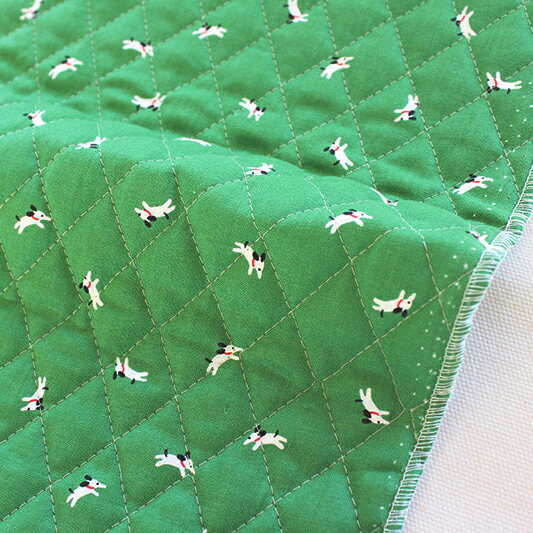 ★30%OFFクーポンBLACK FRIDAY★生地 布 入園入学 北欧風 キルティング/幅106cm ≪ Park - happy dog ≫ 【..