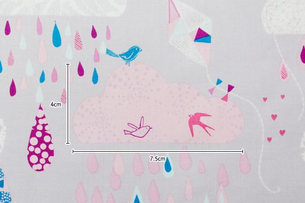 ★7/2 8:59まで★生地 布 入園入学 北欧風 コットン/幅108cm ≪ RAIN STORY-cloud ≫ ...