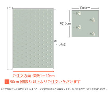 生地 北欧風・布≪ Lace flower - mini flower ≫コットン/幅158cmデコレクションズオリジナル生地・布【10cm単位販売】【花】【ナチュラル】【緑】│ワイド幅│幅広｜小花柄 レース 北欧