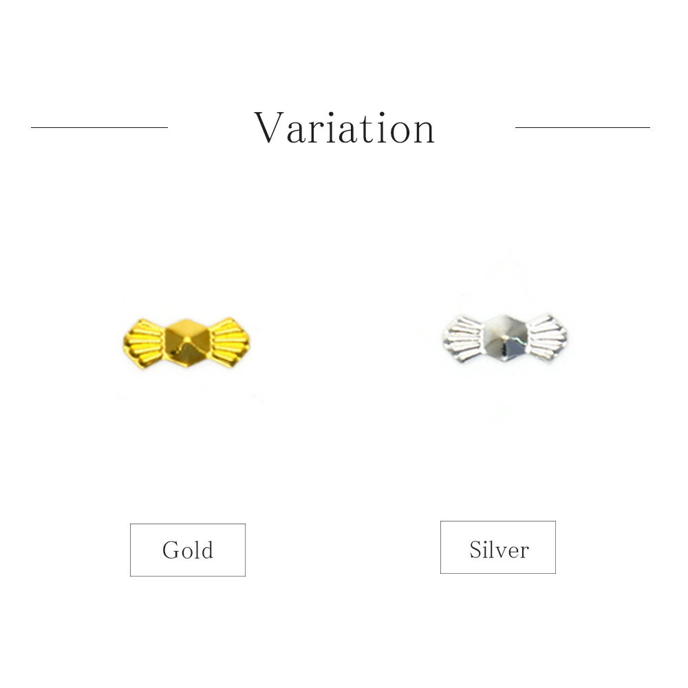 ボウタイパーツ（ゴールド/シルバー) 10個入り シェル リボン ボータイ ネイルパーツ ネイルアート メタルパーツ セルフネイル ジェルネイル 耳つぼ