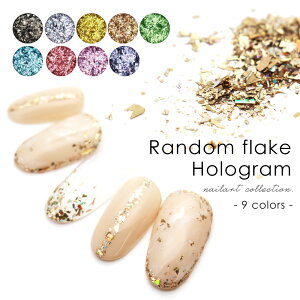 ネイルアート ランダムフレークホログラム 約1g 全9色 セルフネイル ジェルネイル