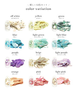 【訳あり】ネイルアート シェルフレーク12色セット おうち時間 ジェルネイル