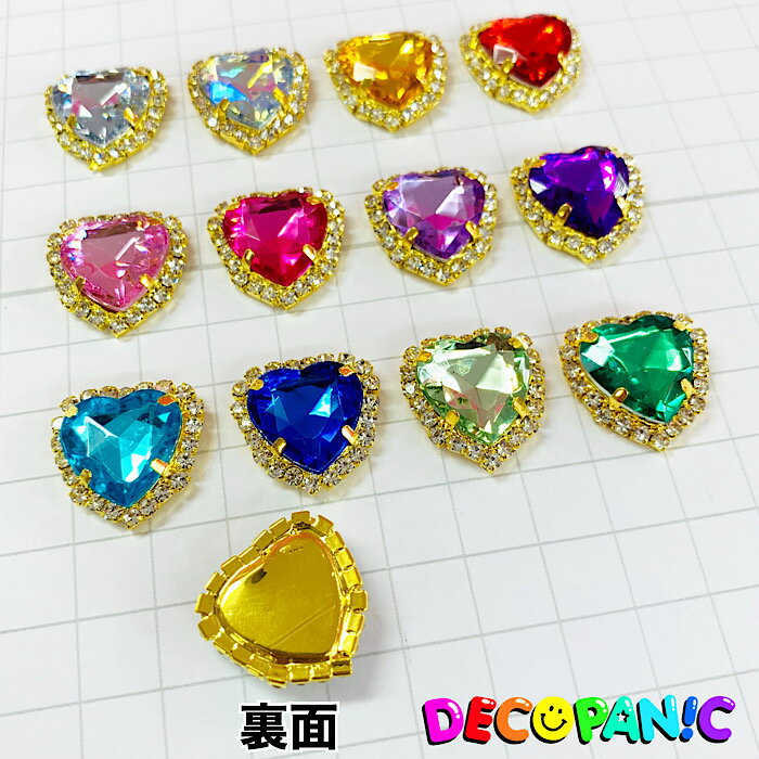 【E103】[大]キラキラビジューハート　decopanic デコパニック ハンドメイド チャ...