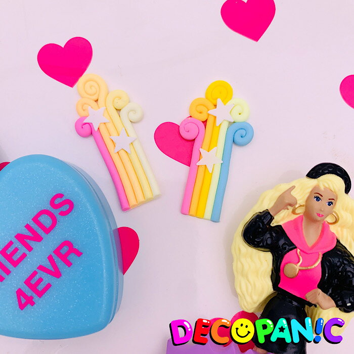 【B508】ストレートレインボー 虹パーツ デコパーツ DECOPANIC デコパニックアクセサリーパーツ ハンドメイド チャーム パーツ デコレーション カボション 樹脂粘土