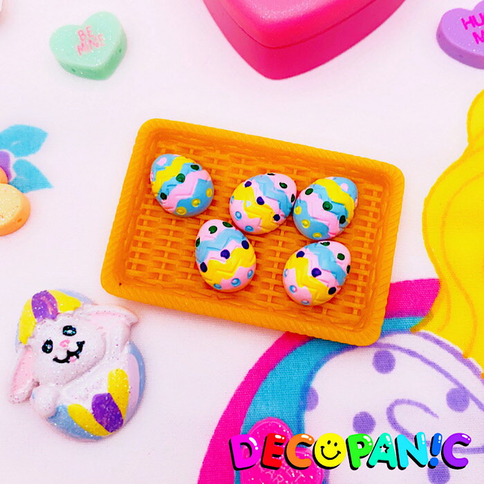 【A1004】当店限定 イースター　ミニegg デコパーツ DECOPANICアクセサリーパーツ ハンドメイド チャーム パーツ デコレーション カボションのサムネイル