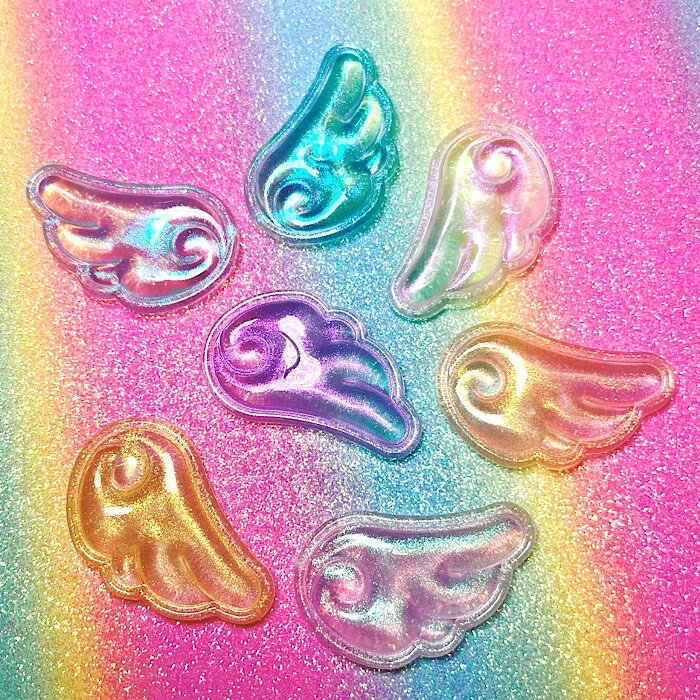 【B951】両面使えるオーロラ天使の羽 パーツ デコパニック ハンドメイド チャーム デコパニ アクセサリーパーツ 羽パーツ 羽根パーツ デコパーツ ゆめかわ 推し活 推し色 オーロラ かわいい キラキラ 可愛い 手作りアクセサリーパーツ ばら売り ハンドメイドアクセサリーの商品画像 2