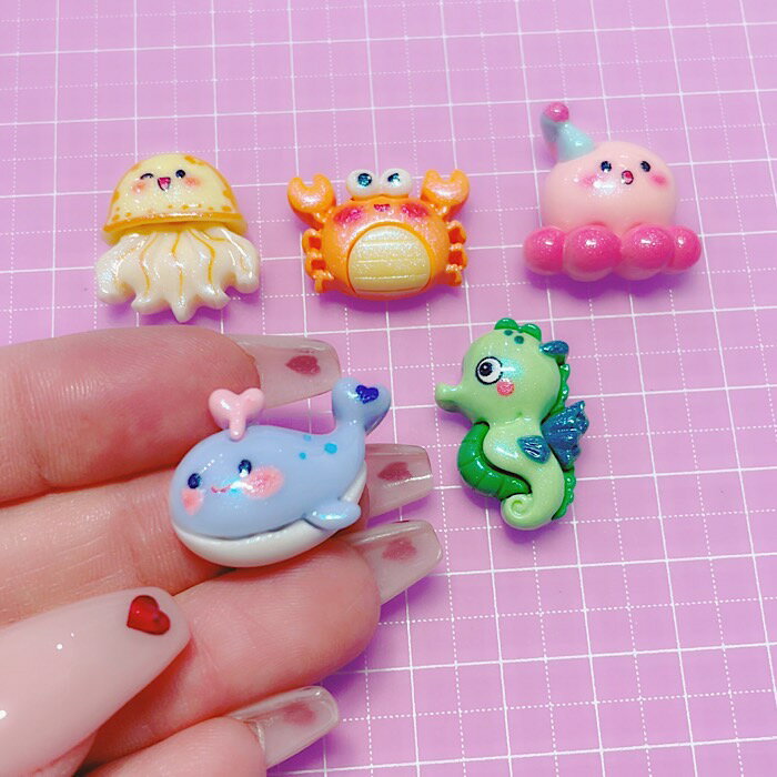 【B702】生き物海パーツ デコパーツ DECOPANIC デコパニックアクセサリーパーツ ハ...