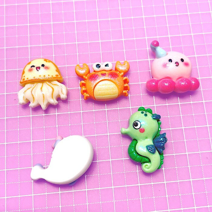 【B702】生き物海パーツ デコパーツ DECOPANIC デコパニックアクセサリーパーツ ハ...