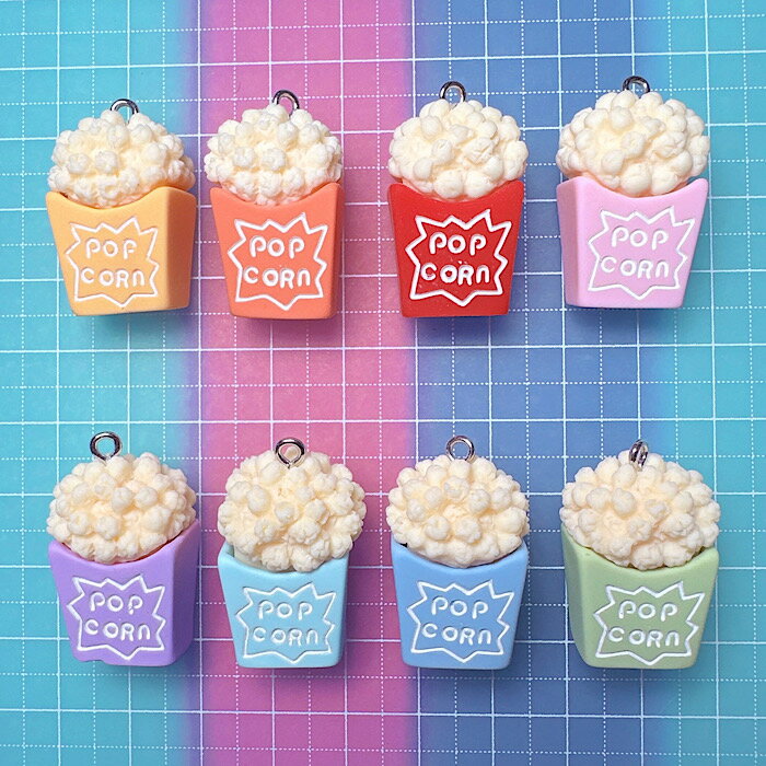 立体ポップコーンチャーム 6個セットの通販 by レモン's shop｜ラクマ