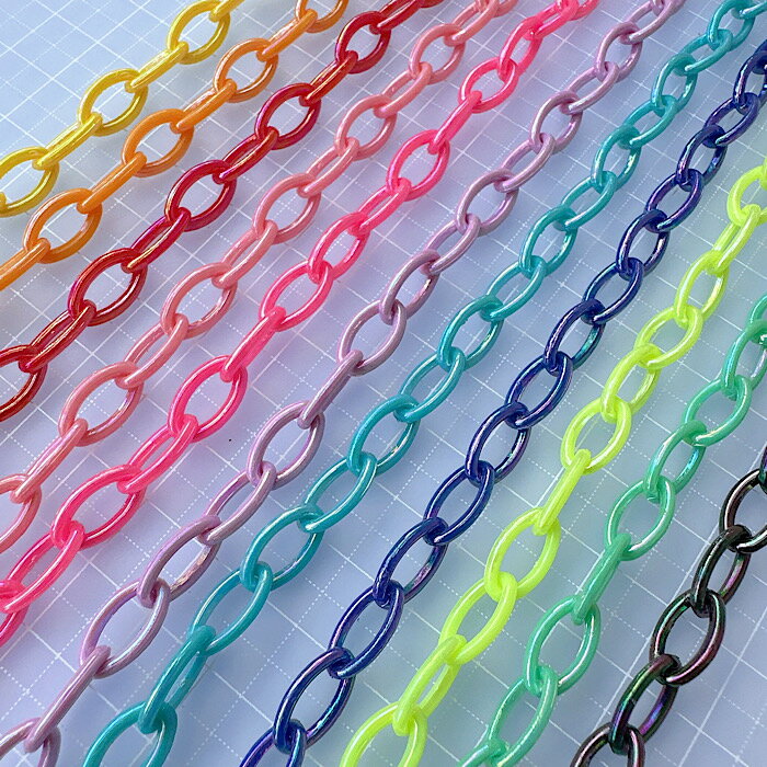 35センチ★【大サイズ】オーロラロングプラチェーン　プラスチックチェーン チェー...