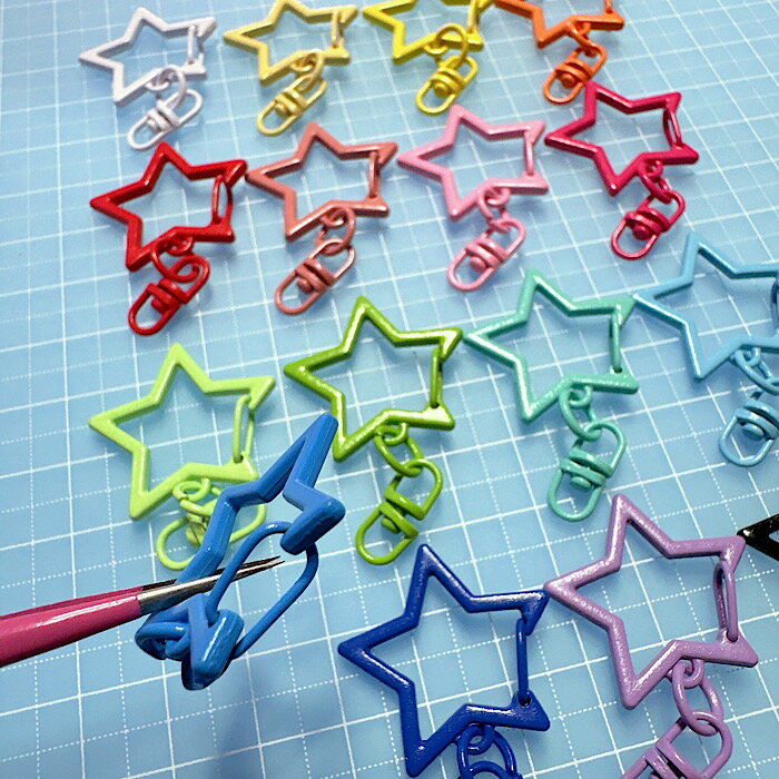 【C166】回転カン付き星キーホルダー　キーホルダー資材　ハンドメイド　合金パー...