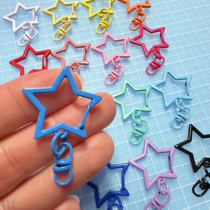 【C166】回転カン付き星キーホルダー　キーホルダー資材　ハンドメイド　合金パー...