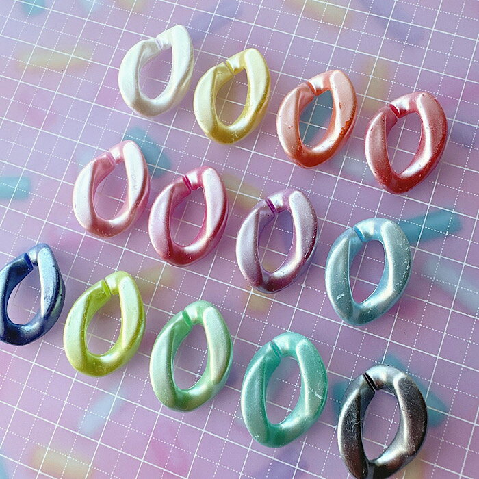 【C169】【小サイズ】パールカラープラチェーン プラスチックチェーン チェーン チ...