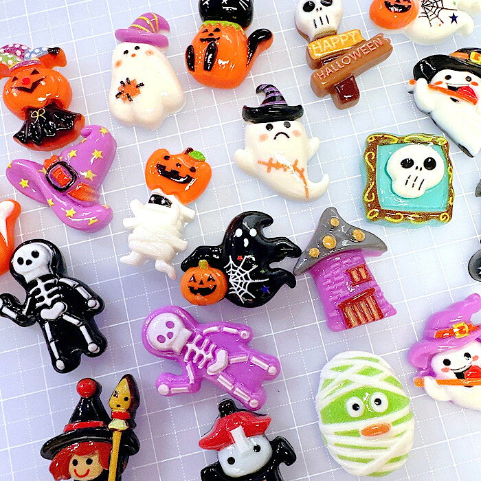 【B940】Halloween party デコパーツ DECOPANIC ハロウィン かぼちゃ ねこ おばけ お化けパーツ アクセサリーパーツ デコレーションパーツ ハンドメイドパーツ デコレーション カボション ハロウィーン スマホデコパーツ デコパニック アクセサリーパーツ 魔女 帽子 ミイラ decopanic-10001910 DECOPANIC サンプル画像2