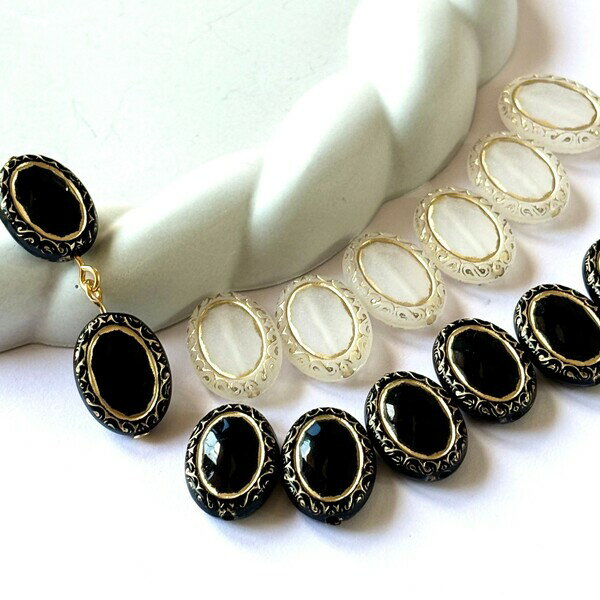アンティーク スタイル オーバル ビーズ ブレスレット パーツ イヤリング ネックレス ピアス アクセサリー ハンドメイド DIY 資材 デコパーティ