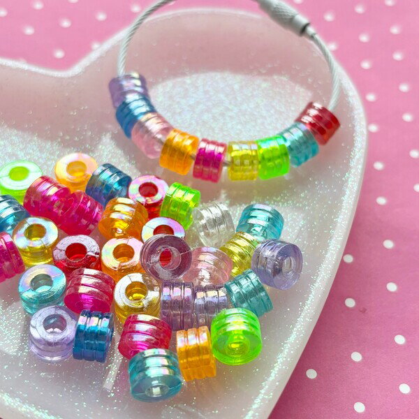 Rakuten - スペーサービーズ ビーズ オーロラ ブレスレット ネックレス パーツ キッズアクセサリー アクセサリー ハンドメイド DIY 資材 デコパーティ