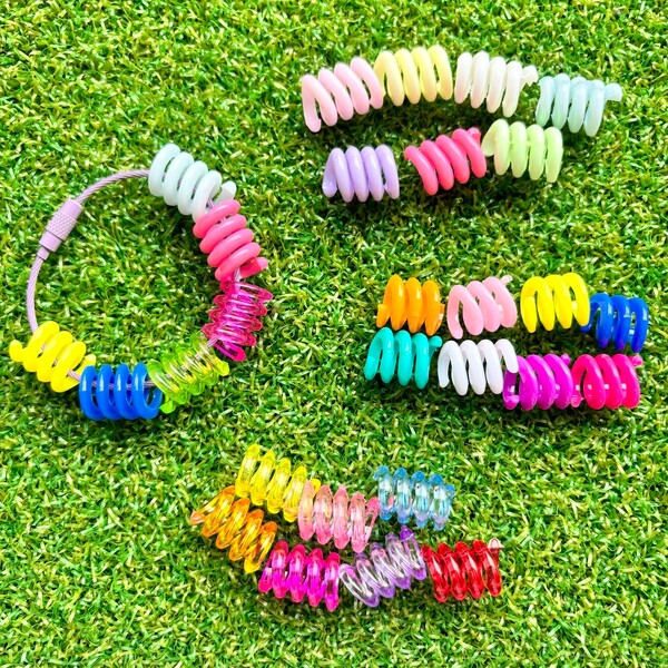 Rakuten - くるくる スペーサー ビーズ ブレスレット ネックレス パーツ キッズアクセサリー アクセサリー ハンドメイド DIY 資材 デコパーティ