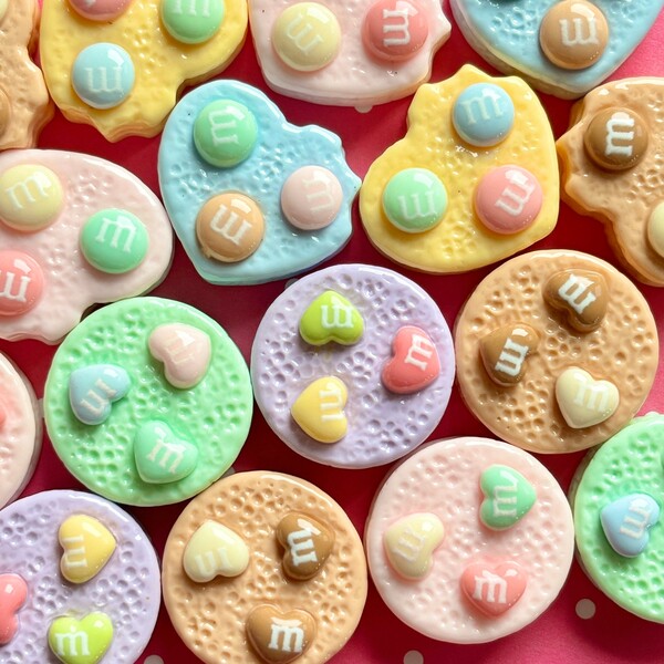 丸 ハート mチョコ クッキー デコパーツ キーホルダー デコ電 ハンドメイド キッズアクセサリー