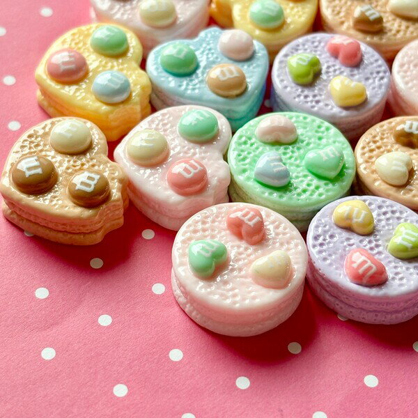 丸 ハート mチョコ クッキー デコパーツ キーホルダー デコ電 ハンドメイド キッズアクセサリー