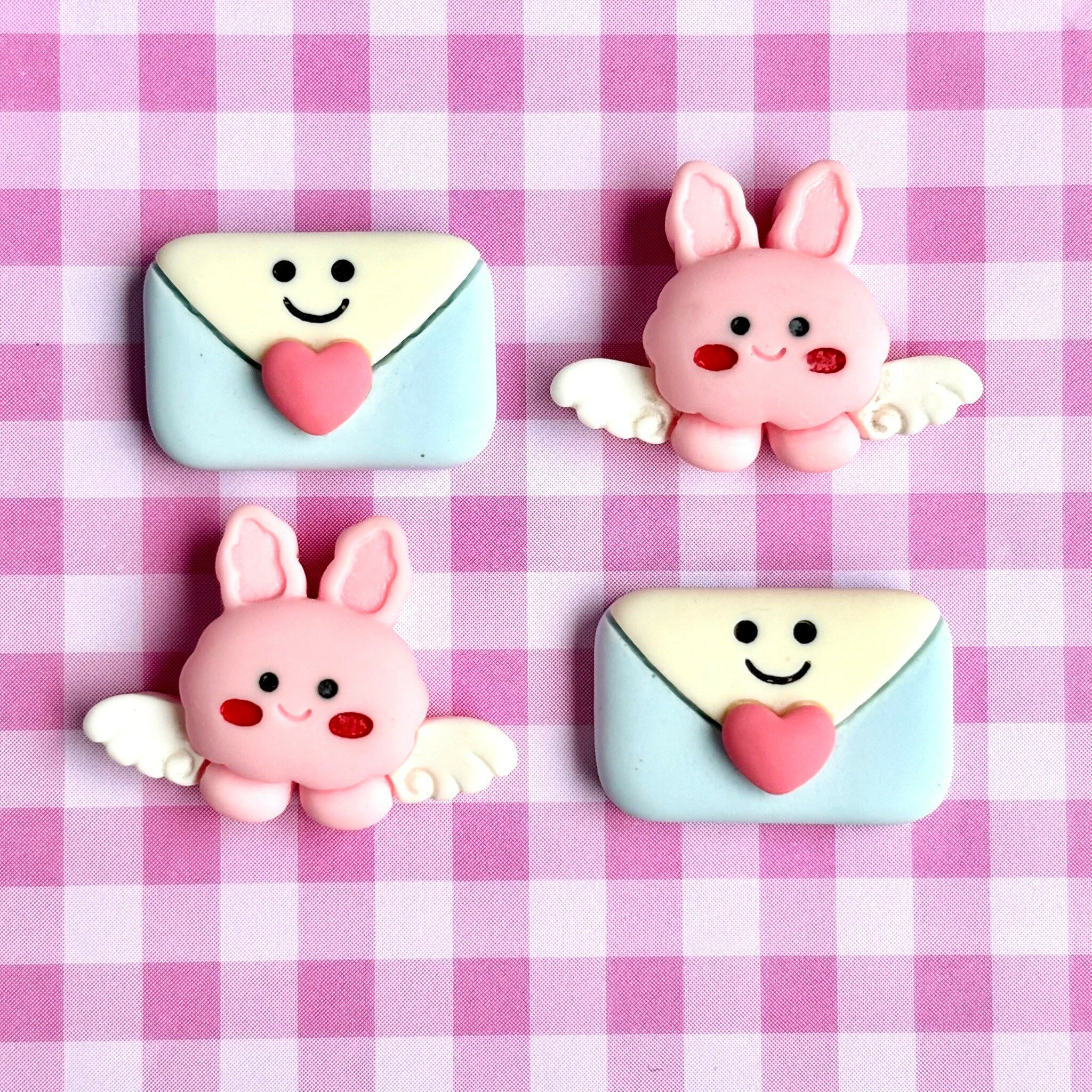 レター ウサギ ラブレター ハート 天使 エンジェル デコパーツ キーホルダー デコ電 ハンドメイド キッズアクセサリー デコパーティ