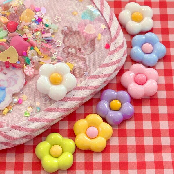 お花 フラワー デコパーツ キーホルダー デコ電 ハンドメイド キッズアクセサリー DIY デコパーティ