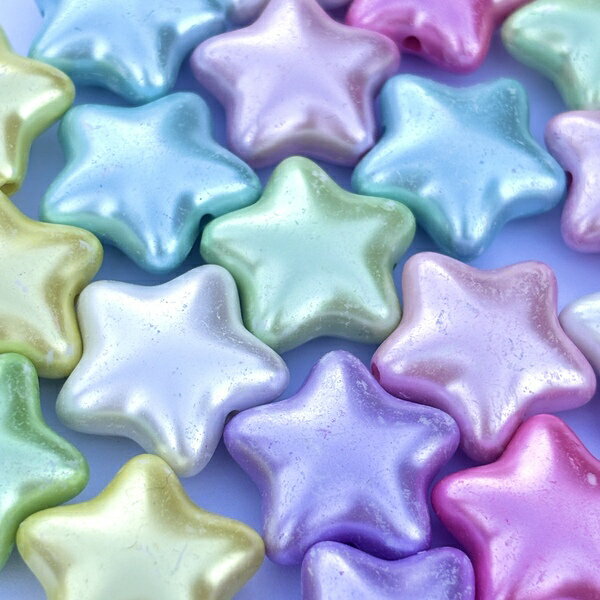 星 スター メタリック ビーズ クリア キーホルダー ネックレス パーツ キッズアクセサリー アクセサリー ハンドメイド DIY 資材 デコパーティ