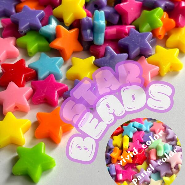星 スター カラフル ビーズ キーホルダー ネックレス パーツ キッズアクセサリー アクセサリー ハンドメイド DIY 資材 デコパーティ 2126