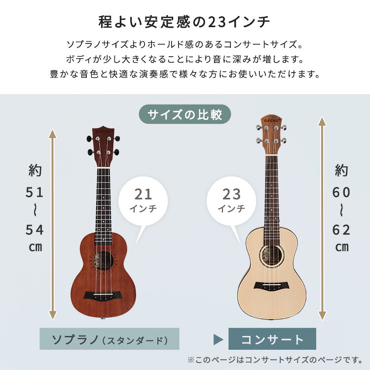 ＼全品P10倍★10日限定／ 初心者でも始めやすい ウクレレ 13点セット 23インチ(コン...