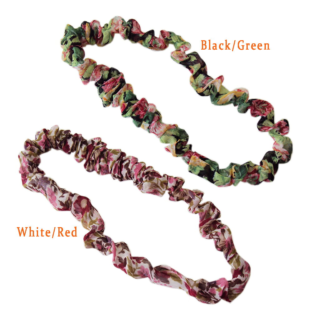 リバティプリントのオーガンジーのカラフルなヘアバンド カチューム 2連にするとシュシュにもなります！ ヘアアクセ おしゃれ キッズ 子供 大人 アクセサリー アウトレット品 送料140円