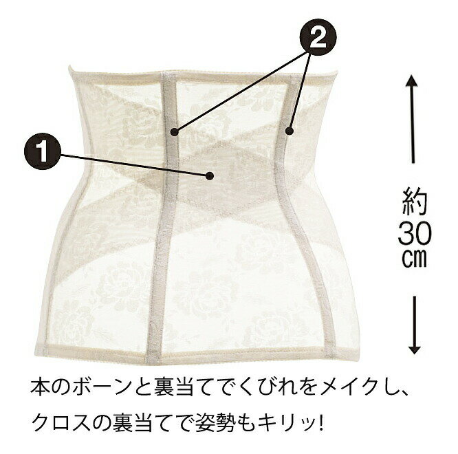 胸下から下腹までカバーしてすっきり整える丈長30cm ウエストニッパー 矯正下着 インナー レディース 体型補正 補正下着 くびれ