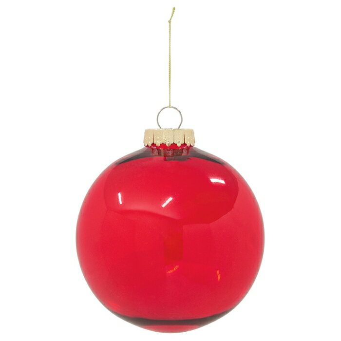 100mmクリアレッドPETボール 2ケ/パック OXM1538M クリスマス デコレーション 飾り オーナメント クリア ボール 球 玉 透明 10cm