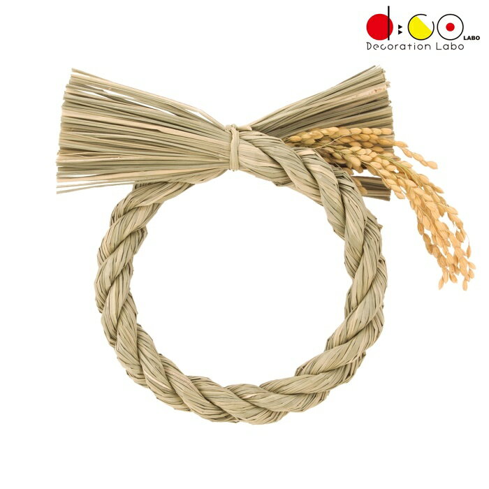 14cm稲穂付シメナワリース 両開き ND1077 お正月 装飾 ディスプレイ 飾り しめなわ 注連縄 迎春 縁起物