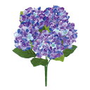 《光触媒》 夏 造花 彩アジサイブッシュ *5 パープル FLB8081PUHI 造花 ブッシュ 束 アートフラワー 光触媒