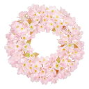 44cm桜リース 片面 FLW4001M 桜リース 置物 オブジェ 春 造花 デコレーション 桜 飾り 装飾 リース