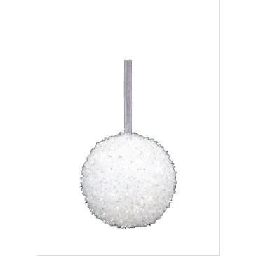 80mmホワイトグリッターボール(グリッター)(OXM1241M)[クリスマス デコレーション 飾り オーナメント ホワイトグリッターボール ボール 球 玉]