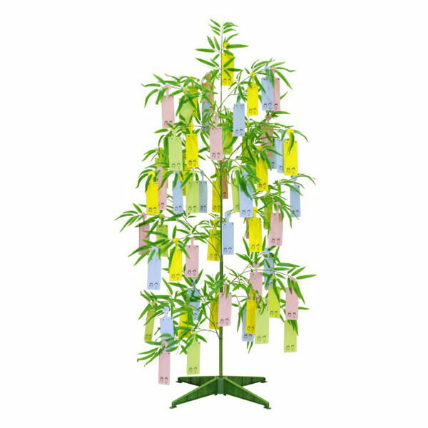 Bamboo - NEW 210cm 七夕用バンブー 短冊セット スタンド付 ※他商品と同梱不可 笹の造花 4017 バンブーツリー バンブー 枝 笹 フェイクグリーン 人工観葉植物 造花 七夕
