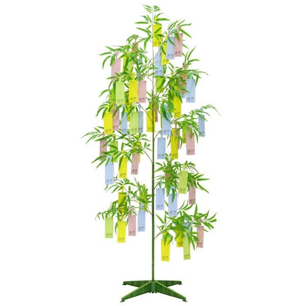 Bamboo - NEW 210cm 七夕用バンブー 短冊セット スタンド付 ※他商品と同梱不可 笹の造花 4017 バンブーツリー バンブー 枝 笹 フェイクグリーン 人工観葉植物 造花 七夕