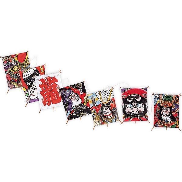 NEW 和紙 ミニ角凧7ヶ連 ※他商品と同梱不可 6064 角凧 和凧 ディスプレイ 和紙 お正月 凧 飾り 装飾 連凧