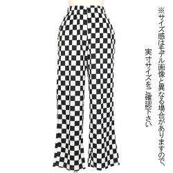 サテンストレッチ素材のブロックチェック柄ストレートワイドパンツ原宿系ファッションレディースゆめかわいい服奇抜派手個性的ダンス衣装コスチュームヒップホップ韓国大きいサイズ180110
