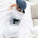 【送料無料】 Tシャツ カットソー 半袖 レディース バックプリント フォト ワンポイント ロゴ ビッグシルエット ダンス 衣裳 ヒップホップ 練習着 奇抜 派手 個性的 ダンス 衣装 コスチューム ヒップホップ 韓国 大きいサイズ その1