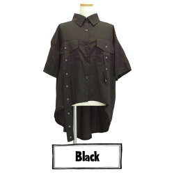 【即納】ロングテールビッグシルエットアシンメトリー半袖ハトメベルトシャツブラウス原宿系ファッションレディースゆめかわいい服奇抜派手個性的ダンス衣装コスチュームヒップホップ韓国大きいサイズ190424