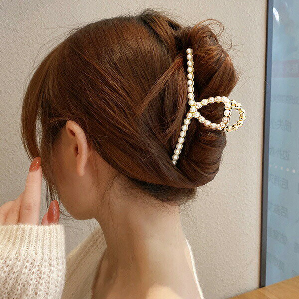 パール ヘアクリップ バンスクリップ ゴールド