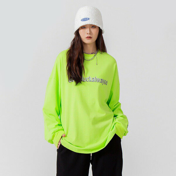 【即納あり】 ネオンカラースウェットトップス キラキラロゴ トレーナー 長袖 ダンス 衣装 ヒップホップ コスチューム 韓国ファッション 大きいサイズ 個性的 服 原宿系