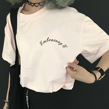 【訳あり品】マリア様のような宗教画バックプリントのオーバーシルエットライトピンクTシャツ 原宿系 ファッション レディース ゆめかわいい 服 奇抜 派手 個性的 ダンス 衣装 コスチューム ヒップホップ 韓国 大きいサイズ 180416
