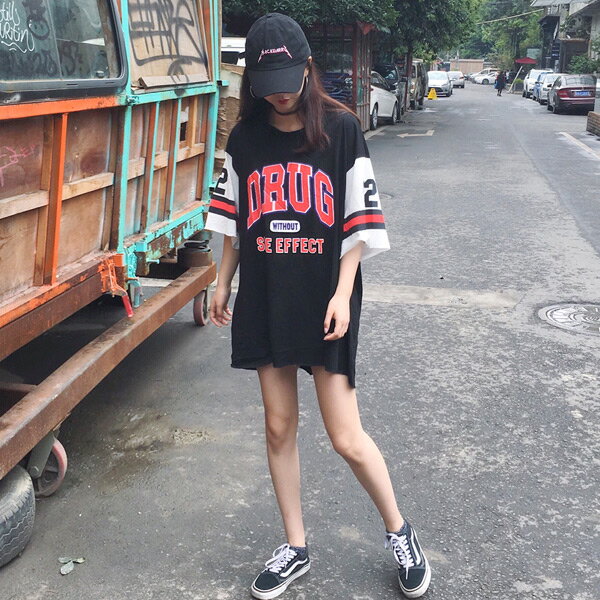 原宿系 ファッション レディース ブラック ブルー ホワイト 黒 青 即納 最大半額 白 半袖 七分袖 カットソー ゆったり スポーツ トレンド ナンバー プリント ストリート チュニック 奇抜 コスチューム 夏 春 衣装 服 秋 個性的 大きいサイズ 韓国 ダンス
