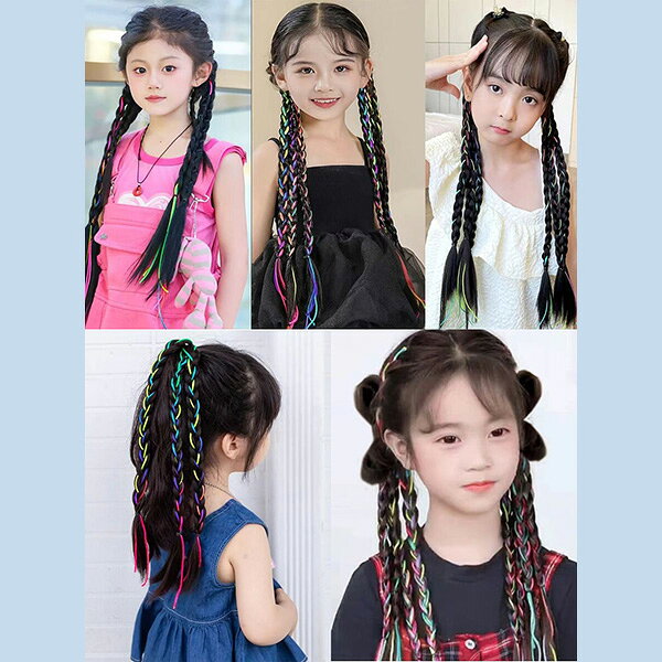 送料無料 簡単 キッズ 子ども用 ヘアエクステ 付け毛 つけ毛 ポニーテール ハーフ...